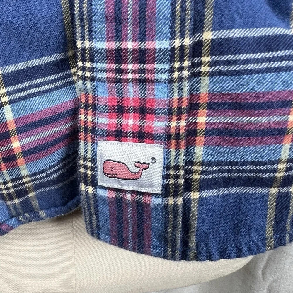 Vineyard Vines Mens Murray Long Sleeve Button Down Shirt‎ Small Red Blue Plaid